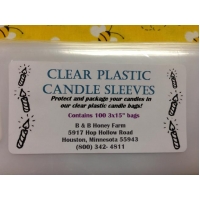 Clear Plastic Candle Sleeves 3"x15"
